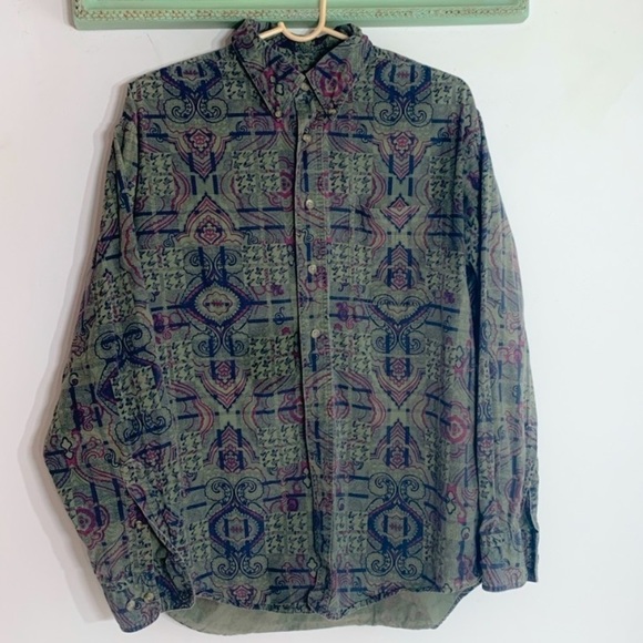 Trader Bay Button Front Mix Print Regal long sleeve Shirt large men’s - Picture 1 of 9